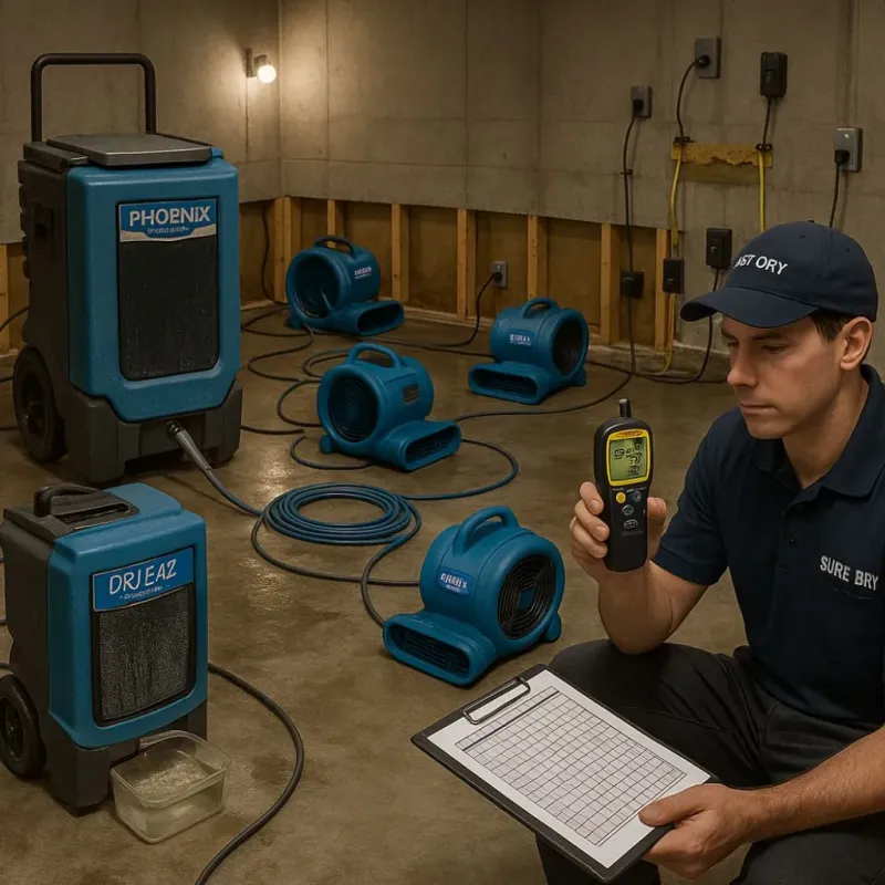 Structural Drying and Dehumidification process in Highland Springs, VA